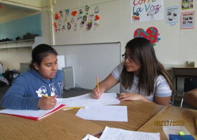 CLV mentor tutoring student